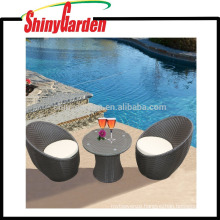 Fashionable Garden 3 pcs steel frame egg shape rattan/wicker sofa